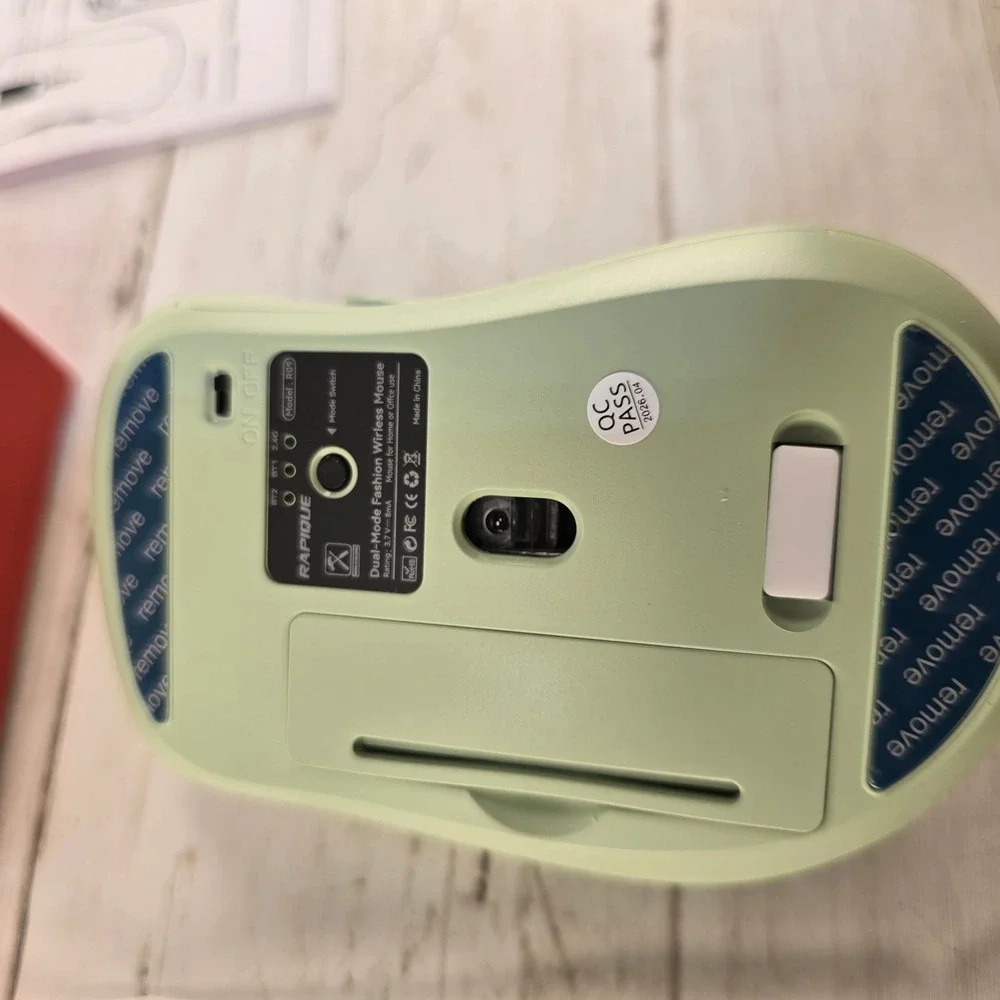 NEW Rapique R09 Dual-Mode Wireless Mouse Bluetooth 2.4GHz Silent Green Ergonomic